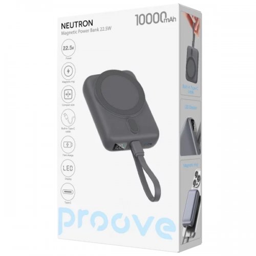 Powerbank Proove Neutron 10000mAh 22.5W (PBNE22022203) Gray купити в Україні: Київ, Львів, Хмельницький, Тернопіль, Івано-Франківськ | Низька ціна, відгуки, характеристики від TELEMART фото