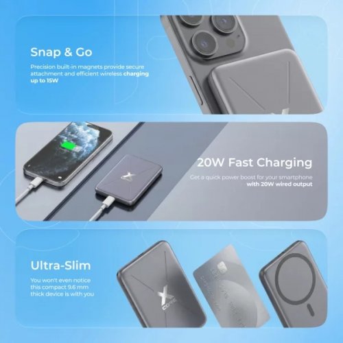 Powerbank Proove X-Core 5000mAh 20W (PNXC20010006) Silver/White купити в Україні: Київ, Львів, Хмельницький, Тернопіль, Івано-Франківськ | Низька ціна, відгуки, характеристики від TELEMART фото