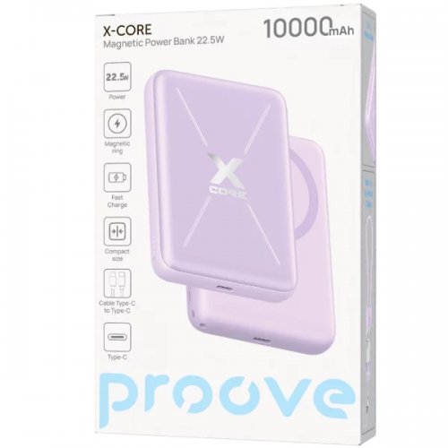 Powerbank Proove X-Core 10000mAh 22.5W (PNXC22010009) Purple купити в Україні: Київ, Львів, Хмельницький, Тернопіль, Івано-Франківськ | Низька ціна, відгуки, характеристики від TELEMART фото
