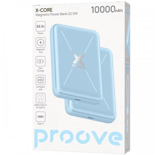 Powerbank Proove X-Core 10000mAh 22.5W (PNXC22010008) Sky Blue купити в Україні: Київ, Львів, Хмельницький, Тернопіль, Івано-Франківськ | Низька ціна, відгуки, характеристики від TELEMART фото