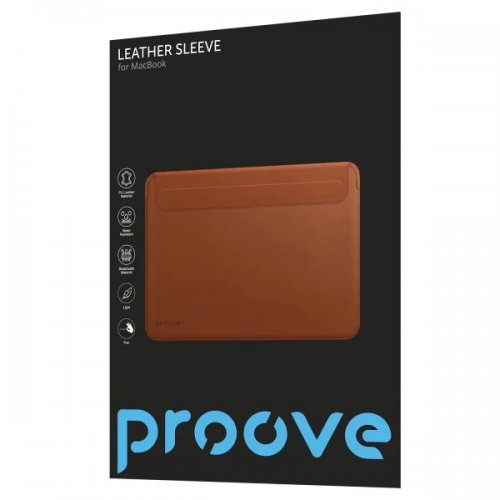 Чохол Proove 13"/13.3" Leather Sleeve MacBook (PCLSMB131315) Brown купити в Україні: Київ, Львів, Хмельницький, Тернопіль, Івано-Франківськ | Низька ціна, відгуки, характеристики від TELEMART фото