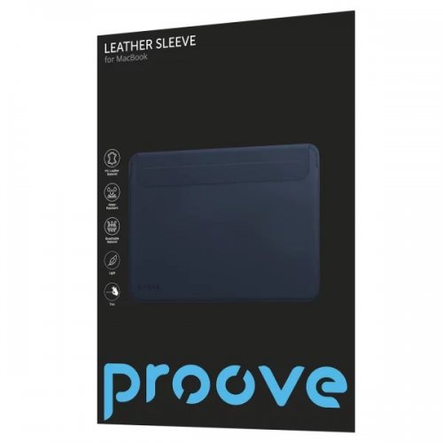 Чохол Proove 13.6"/14.2" Leather Sleeve MacBook (PCLSMB141312) Blue купити в Україні: Київ, Львів, Хмельницький, Тернопіль, Івано-Франківськ | Низька ціна, відгуки, характеристики від TELEMART фото