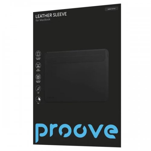 Чохол Proove 15.4"/16.2" Leather Sleeve MacBook (PCLSMB161602) Black купити в Україні: Київ, Львів, Хмельницький, Тернопіль, Івано-Франківськ | Низька ціна, відгуки, характеристики від TELEMART фото