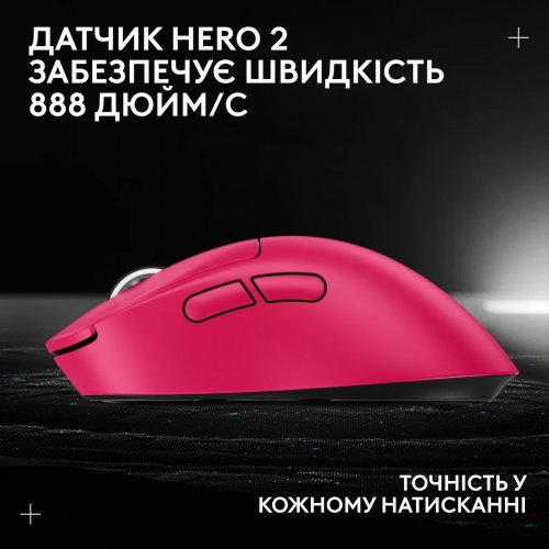 Уценка мышка Logitech G Pro X Superlight 2 Dex Lightspeed Wireless (910-007373) Pink (Вскрытая упаковка, 864490) купить в Украине: Киев, Днепр, Харьков, Одесса  | Низкая цена, отзывы, характеристики от TELEMART фото
