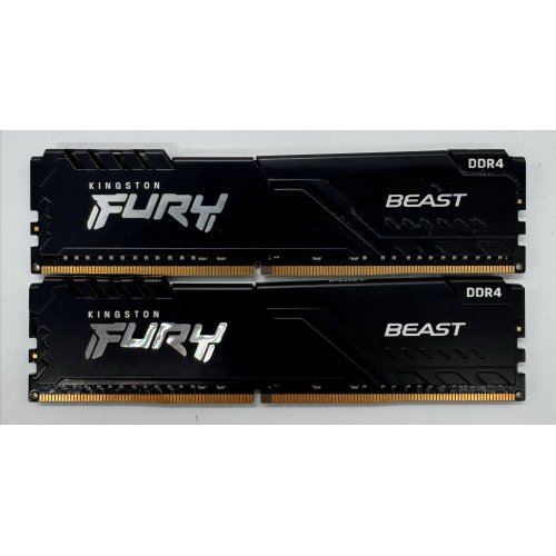 Озп Kingston DDR4 32GB (2x16GB) 3200Mhz FURY Beast Black (KF432C16BB1K2/32) (Відновлено продавцем, 864509) купити в Україні: Київ, Львів, Хмельницький, Тернопіль, Івано-Франківськ | Перевірка сумісності, низька ціна, відгуки, характеристики від TELEMART фото