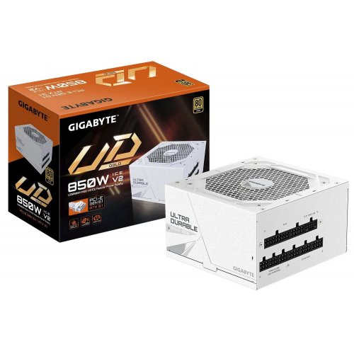 Уценка блок питания Gigabyte UD850GM PG5 V2 850W (GP-UD850GM PG5 ICE) Ice (Вскрытая упаковка, 864729) купить в Украине: Киев, Днепр, Харьков, Одесса  | Проверка совместимости, низкая цена, отзывы, характеристики от TELEMART фото