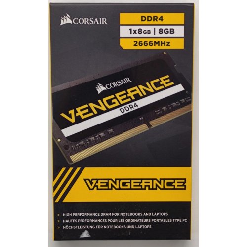 Озу Corsair SODIMM DDR4 8GB 2666 Vengeance Black (CMSX8GX4M1A2666C18) (Состояние нового, 864753) купить в Украине: Киев, Днепр, Харьков, Одесса  | Проверка совместимости, низкая цена, отзывы, характеристики от TELEMART фото