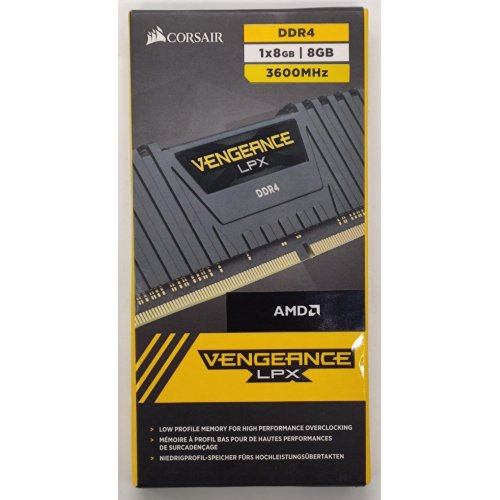 Озу Corsair DDR4 8GB 3600Mhz Vengeance LPX Black (CMK8GX4M1Z3600C18) (Восстановлено продавцом, 864756) купить в Украине: Киев, Днепр, Харьков, Одесса  | Проверка совместимости, низкая цена, отзывы, характеристики от TELEMART фото