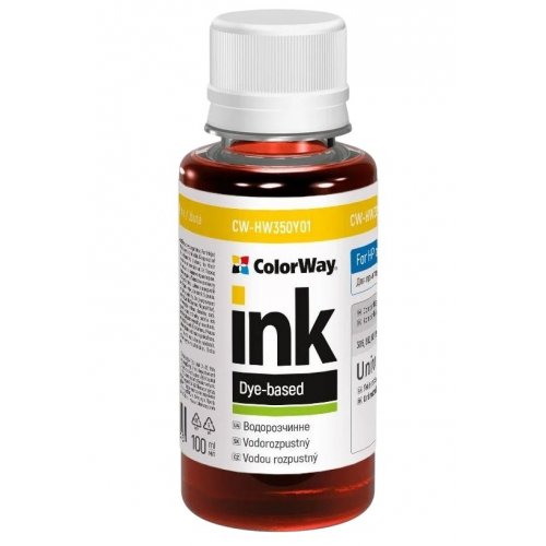Чернила ColorWay HP HW350 100ml (CW-HW350Y01) Yellow купить в Украине: Киев, Днепр, Харьков, Одесса  | Низкая цена, отзывы, характеристики от TELEMART фото