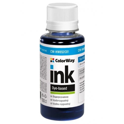 Чернила ColorWay HP HW652 100ml (CW-HW652C01) Cyan купить в Украине: Киев, Днепр, Харьков, Одесса  | Низкая цена, отзывы, характеристики от TELEMART фото