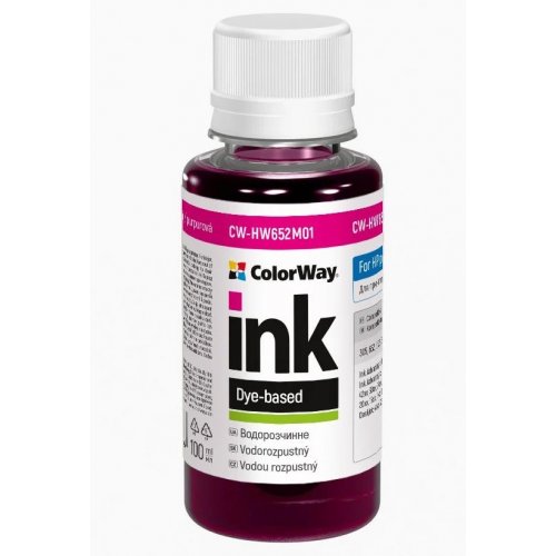 Чорнило ColorWay HP HW652 100ml (CW-HW652M01) Magenta купити в Україні: Київ, Львів, Хмельницький, Тернопіль, Івано-Франківськ | Низька ціна, відгуки, характеристики від TELEMART фото