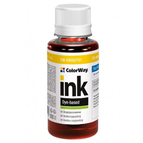 Чернила ColorWay HP HW652 100ml (CW-HW652Y01) Yellow купить в Украине: Киев, Днепр, Харьков, Одесса  | Низкая цена, отзывы, характеристики от TELEMART фото