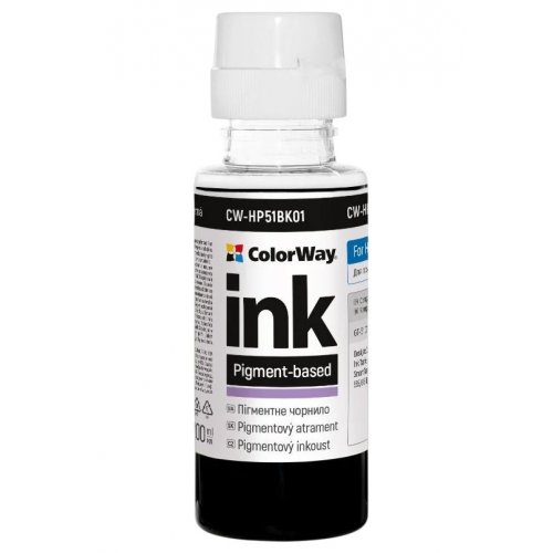 Чорнило ColorWay HP HP51 100ml (CW-HP51BK01) Pigment Black купити в Україні: Київ, Львів, Хмельницький, Тернопіль, Івано-Франківськ | Низька ціна, відгуки, характеристики від TELEMART фото