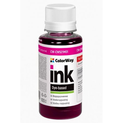 Чернила ColorWay Canon CW521 100ml (CW-CW521M01) Magenta купить в Украине: Киев, Днепр, Харьков, Одесса  | Низкая цена, отзывы, характеристики от TELEMART фото