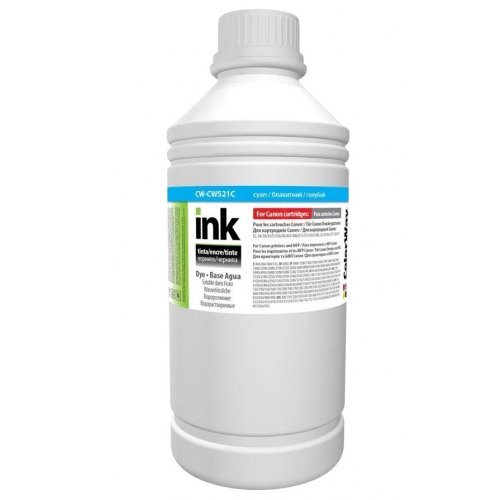 Чернила ColorWay Canon CW521 1000ml (CW-CW521C1) Cyan купить в Украине: Киев, Днепр, Харьков, Одесса  | Низкая цена, отзывы, характеристики от TELEMART фото