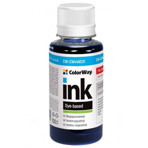 Чернила ColorWay Canon CW446 100ml (CW-CW446C01) Cyan купить в Украине: Киев, Днепр, Харьков, Одесса  | Низкая цена, отзывы, характеристики от TELEMART фото