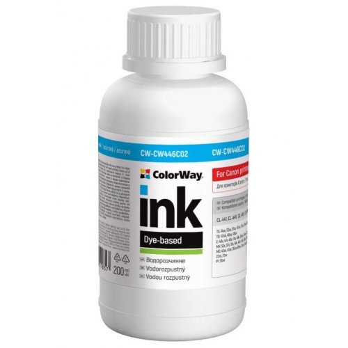 Чернила ColorWay Canon CW446 200ml (CW-CW446C02) Cyan купить в Украине: Киев, Днепр, Харьков, Одесса  | Низкая цена, отзывы, характеристики от TELEMART фото