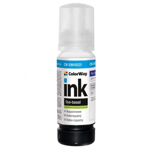 Чернила ColorWay Epson EW415 70ml (CW-EW415C01) Cyan купить в Украине: Киев, Днепр, Харьков, Одесса  | Низкая цена, отзывы, характеристики от TELEMART фото