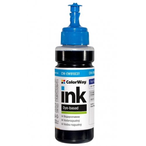 Чорнило ColorWay Epson EW810 100ml (CW-EW810C01) Cyan купити в Україні: Київ, Львів, Хмельницький, Тернопіль, Івано-Франківськ | Низька ціна, відгуки, характеристики від TELEMART фото