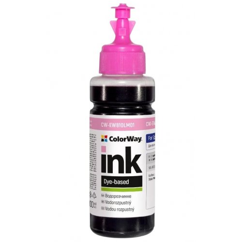 Чорнило ColorWay Epson EW810 100ml (CW-EW810LM01) Light Magenta купити в Україні: Київ, Львів, Хмельницький, Тернопіль, Івано-Франківськ | Низька ціна, відгуки, характеристики від TELEMART фото
