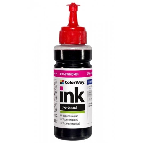 Чорнило ColorWay Epson EW810 100ml (CW-EW810M01) Magenta купити в Україні: Київ, Львів, Хмельницький, Тернопіль, Івано-Франківськ | Низька ціна, відгуки, характеристики від TELEMART фото