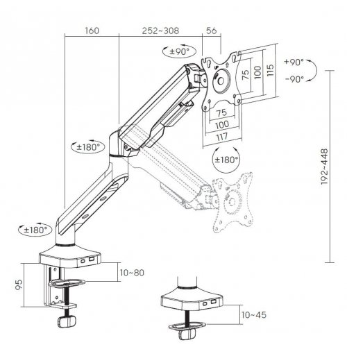 Уценка настольное крепление для монитора OfficePro 17-42" MA441 White (Следы использования, 864944) купить в Украине: Киев, Днепр, Харьков, Одесса  | Низкая цена, отзывы, характеристики от TELEMART фото