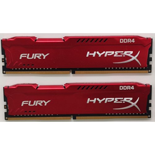 Озп Kingston DDR4 16GB (2x8GB) 3466Mhz HyperX Fury Red (HX434C19FR2K2/16) (Відновлено продавцем, 864958) купити в Україні: Київ, Львів, Хмельницький, Тернопіль, Івано-Франківськ | Перевірка сумісності, низька ціна, відгуки, характеристики від TELEMART фото