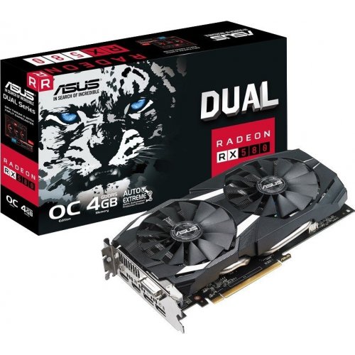 Відеокарта Asus Radeon RX 580 Dual OC 4096MB (DUAL-RX580-O4G) (Відновлено продавцем, 864967) купити в Україні: Київ, Львів, Хмельницький, Тернопіль, Івано-Франківськ | Перевірка сумісності, низька ціна, відгуки, характеристики від TELEMART фото