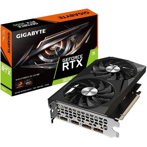 Відеокарта Gigabyte GeForce RTX 3050 WINDFORCE V2 OC 8192MB (GV-N3050WF2OCV2-8GD) (Відновлено продавцем, 864968) купити в Україні: Київ, Львів, Хмельницький, Тернопіль, Івано-Франківськ | Перевірка сумісності, низька ціна, відгуки, характеристики від TELEMART фото