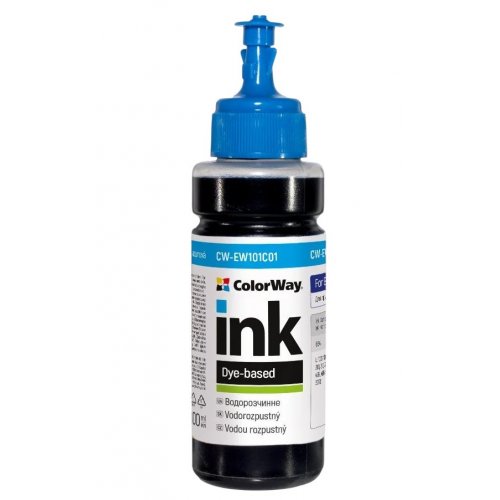 Чернила ColorWay Epson EW101 100ml (CW-EW101C01) Cyan купить в Украине: Киев, Днепр, Харьков, Одесса  | Низкая цена, отзывы, характеристики от TELEMART фото