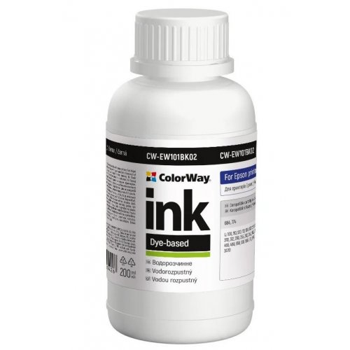 Чернила ColorWay Epson EW101 200ml (CW-EW101BK02) Black купить в Украине: Киев, Днепр, Харьков, Одесса  | Низкая цена, отзывы, характеристики от TELEMART фото