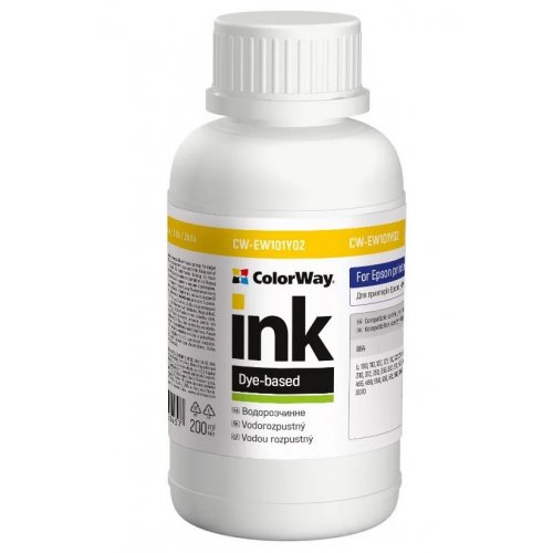 Чернила ColorWay Epson EW101 200ml (CW-EW101Y02) Yellow купить в Украине: Киев, Днепр, Харьков, Одесса  | Низкая цена, отзывы, характеристики от TELEMART фото