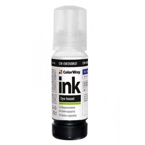 Чернила ColorWay Epson EW310 70ml (CW-EW310BK01) Black купить в Украине: Киев, Днепр, Харьков, Одесса  | Низкая цена, отзывы, характеристики от TELEMART фото