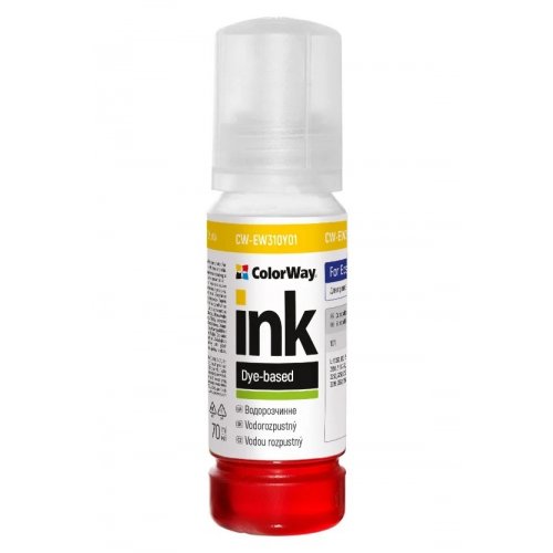 Чернила ColorWay Epson EW310 70ml (CW-EW310Y01) Yellow купить в Украине: Киев, Днепр, Харьков, Одесса  | Низкая цена, отзывы, характеристики от TELEMART фото