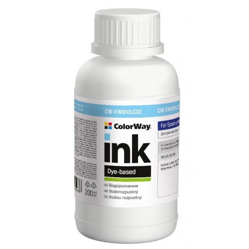 Чернила ColorWay Epson EW810 200ml (CW-EW810LC02) Light Cyan купить в Украине: Киев, Днепр, Харьков, Одесса  | Низкая цена, отзывы, характеристики от TELEMART фото