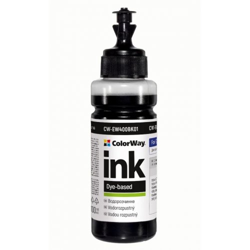 Чернила ColorWay Epson EW400 100ml (CW-EW400BK01) Black купить в Украине: Киев, Днепр, Харьков, Одесса  | Низкая цена, отзывы, характеристики от TELEMART фото