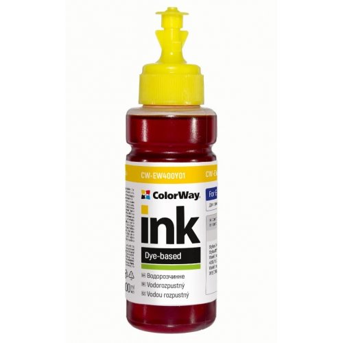 Чернила ColorWay Epson EW400 100ml (CW-EW400Y01) Yellow купить в Украине: Киев, Днепр, Харьков, Одесса  | Низкая цена, отзывы, характеристики от TELEMART фото