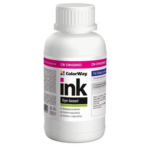 Чернила ColorWay Epson EW400 200ml (CW-EW400M02) Magenta купить в Украине: Киев, Днепр, Харьков, Одесса  | Низкая цена, отзывы, характеристики от TELEMART фото