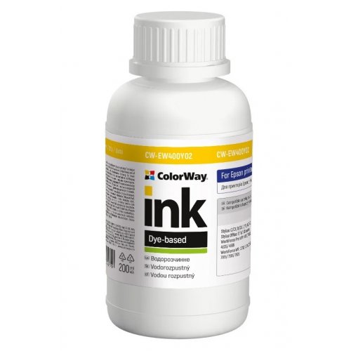 Чернила ColorWay Epson EW400 200ml (CW-EW400Y02) Yellow купить в Украине: Киев, Днепр, Харьков, Одесса  | Низкая цена, отзывы, характеристики от TELEMART фото