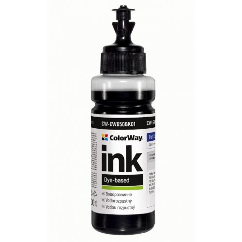 Чернила ColorWay Epson EW650 100ml (CW-EW650BK01) Black купить в Украине: Киев, Днепр, Харьков, Одесса  | Низкая цена, отзывы, характеристики от TELEMART фото