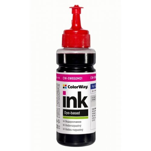 Чернила ColorWay Epson EW650 100ml (CW-EW650M01) Magenta купить в Украине: Киев, Днепр, Харьков, Одесса  | Низкая цена, отзывы, характеристики от TELEMART фото