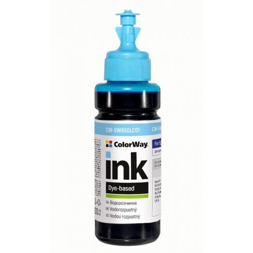 Чернила ColorWay Epson EW650 100ml (CW-EW650LC01) Light Cyan купить в Украине: Киев, Днепр, Харьков, Одесса  | Низкая цена, отзывы, характеристики от TELEMART фото