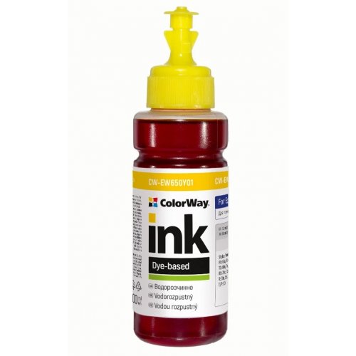 Чернила ColorWay Epson EW650 100ml (CW-EW650Y01) Yellow купить в Украине: Киев, Днепр, Харьков, Одесса  | Низкая цена, отзывы, характеристики от TELEMART фото