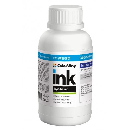 Чернила ColorWay Epson EW650 200ml (CW-EW650C02) Cyan купить в Украине: Киев, Днепр, Харьков, Одесса  | Низкая цена, отзывы, характеристики от TELEMART фото