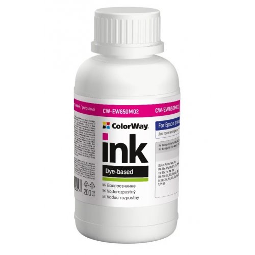 Чернила ColorWay Epson EW650 200ml (CW-EW650M02) Magenta купить в Украине: Киев, Днепр, Харьков, Одесса  | Низкая цена, отзывы, характеристики от TELEMART фото