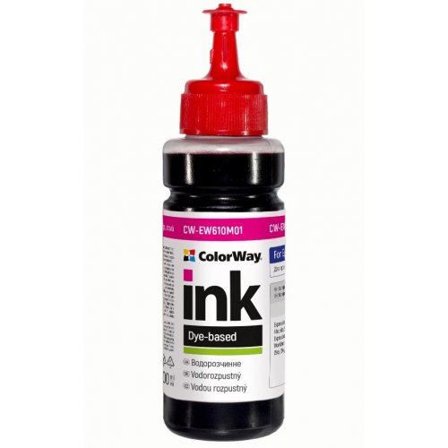 Чернила ColorWay Epson EW610 100ml (CW-EW610M01) Magenta купить в Украине: Киев, Днепр, Харьков, Одесса  | Низкая цена, отзывы, характеристики от TELEMART фото