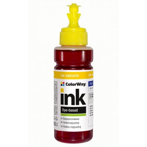 Чернила ColorWay Epson EW610 100ml (CW-EW610Y01) Yellow купить в Украине: Киев, Днепр, Харьков, Одесса  | Низкая цена, отзывы, характеристики от TELEMART фото
