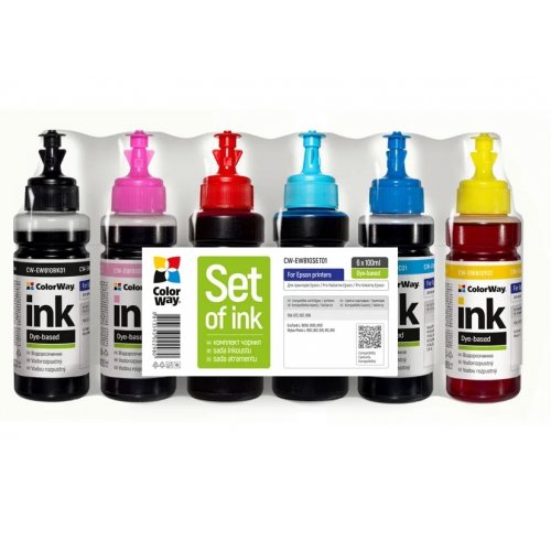 Комплект чорнил ColorWay Epson EW810 6x100ml (CW-EW810SET01) BK/С/M/LС/LM/Y купити в Україні: Київ, Львів, Хмельницький, Тернопіль, Івано-Франківськ | Низька ціна, відгуки, характеристики від TELEMART фото