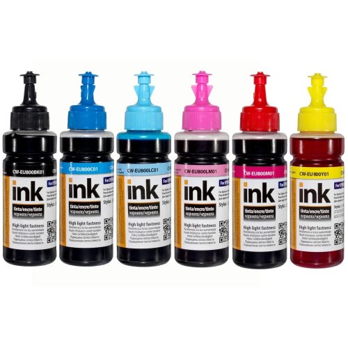 Комплект чорнил ColorWay Epson EU800 6x100ml (CW-EU800SET01) BK/C/M/Y/LC/LM купити в Україні: Київ, Львів, Хмельницький, Тернопіль, Івано-Франківськ | Низька ціна, відгуки, характеристики від TELEMART фото