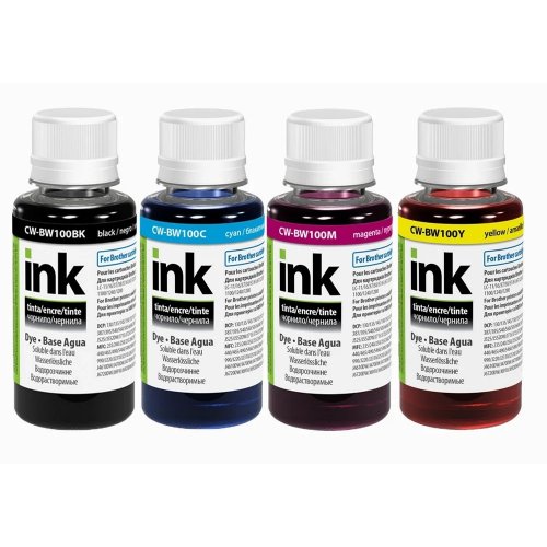 Комплект чорнил ColorWay Brother Universal 4x100ml (CW-BW100SET01) BK/C/M/Y купити в Україні: Київ, Львів, Хмельницький, Тернопіль, Івано-Франківськ | Низька ціна, відгуки, характеристики від TELEMART фото